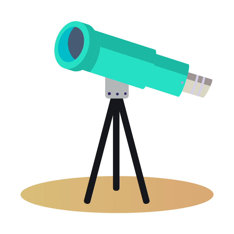 Telescope flat icon graphic